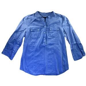 Talbots Woman's Blue 3/4 Length Sleeve Blouse - No Size Tag*